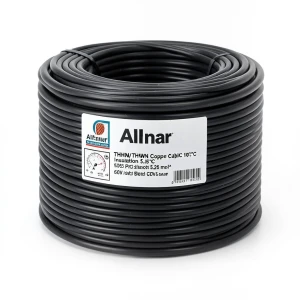 كابل نحاس THHN/THWN معزول PVC °105 مقاس 5.26 مم² 600 فولت 500 قدم أسود | شركة الفنار