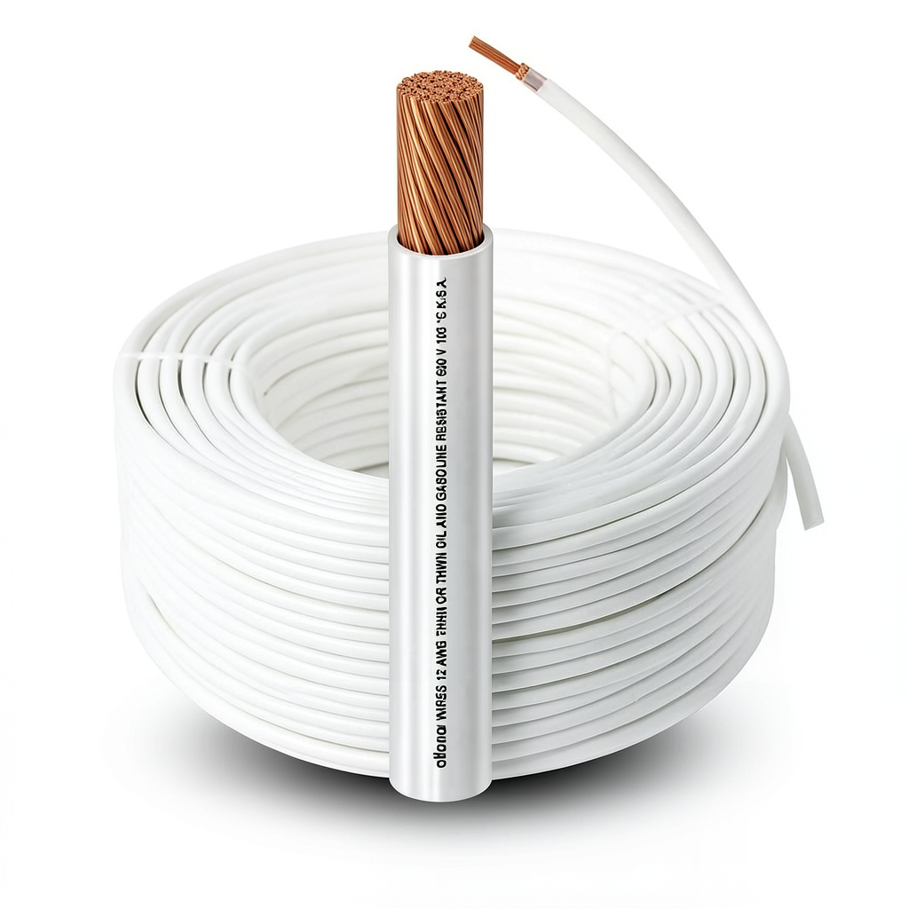 THHN/THWN Copper Cable PVC 105°C Insulation 5.26 mm² Diameter 3.9 mm 600 Volt 250 Feet White | Al Fanar