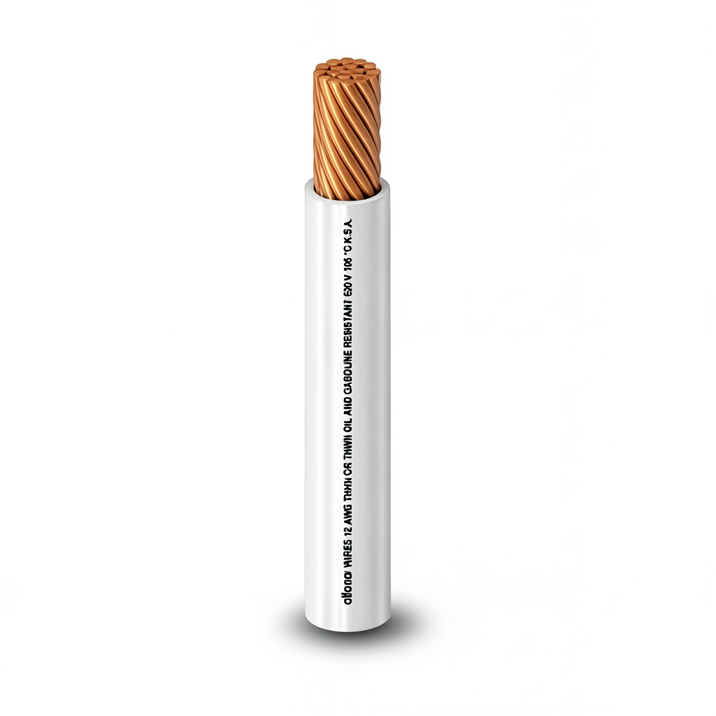 THHN/THWN Copper Cable PVC 105°C Insulation 0.82 mm² Diameter 2.2 mm 600 V 500 Ft White | Al Fanar Alfanar