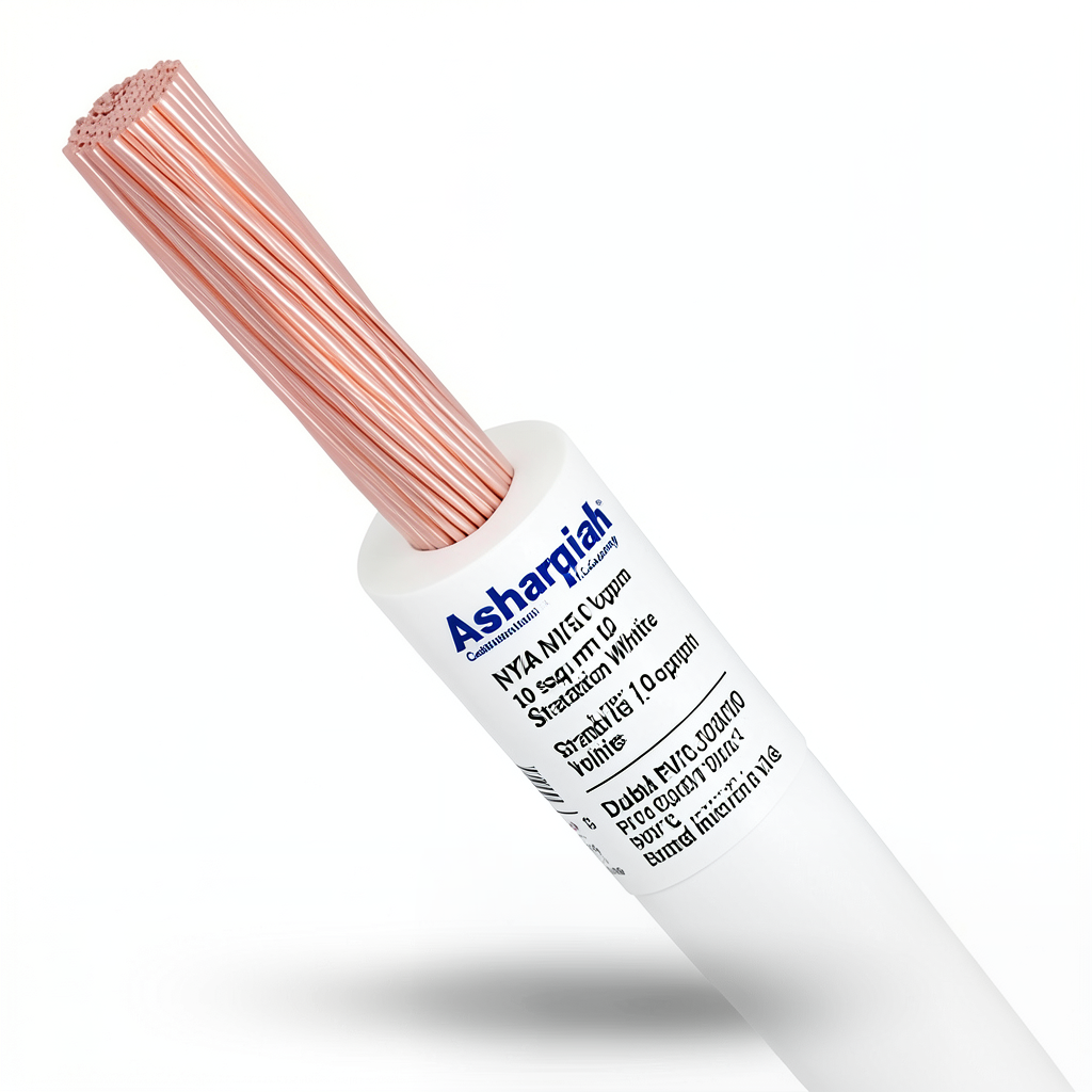 10 sq mm NYA Wire 450/750 Volts, Stranded Copper, PVC 90°C Insulation, White | Asharqiyah Cables Company for Industry