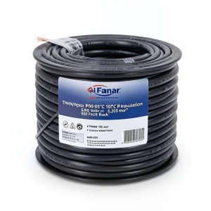 كابل نحاس THHN/THWN معزول PVC °105 مقاس 5.26 مم² 600 فولت 500 قدم أسود | شركة الفنار