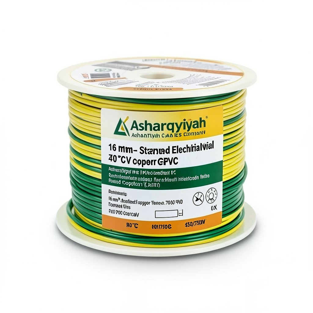 سلك مجدول 16 مم² 450/750 فولت نحاس معزول PVC 70°C أصفر/أخضر | شركة كابلات الشرقية للصناعة