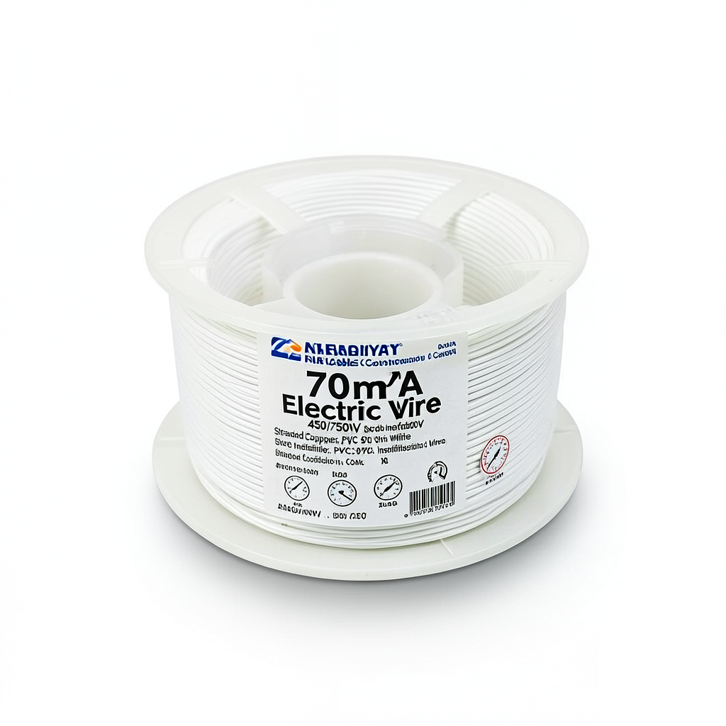 70mm2 NYA Electric Wire 450/750V, Stranded Copper, PVC 90°C Insulated White | Asharqiyah Cables Company for Industry