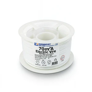 سلك كهرباء 70 مم2 NYA 450/750 فولت، نحاس مجدول، معزول PVC 90°C، أبيض | شركة كابلات الشرقية للصناعة