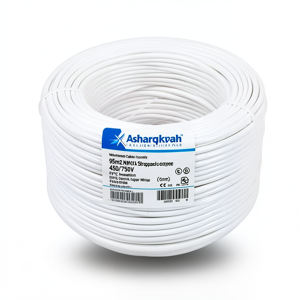 سلك كهرباء نحاس مجدول NYA 95 مم2 450/750 فولت، عزل PVC 90°C، أبيض | شركة كابلات الشرقية للصناعة