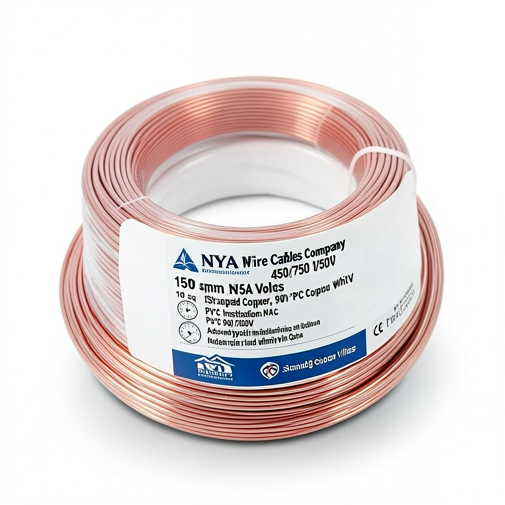 150 sq mm NYA Wire 450/750 Volts, Stranded Copper, PVC 90°C Insulation, White | Asharqiyah Cables Company for Industry