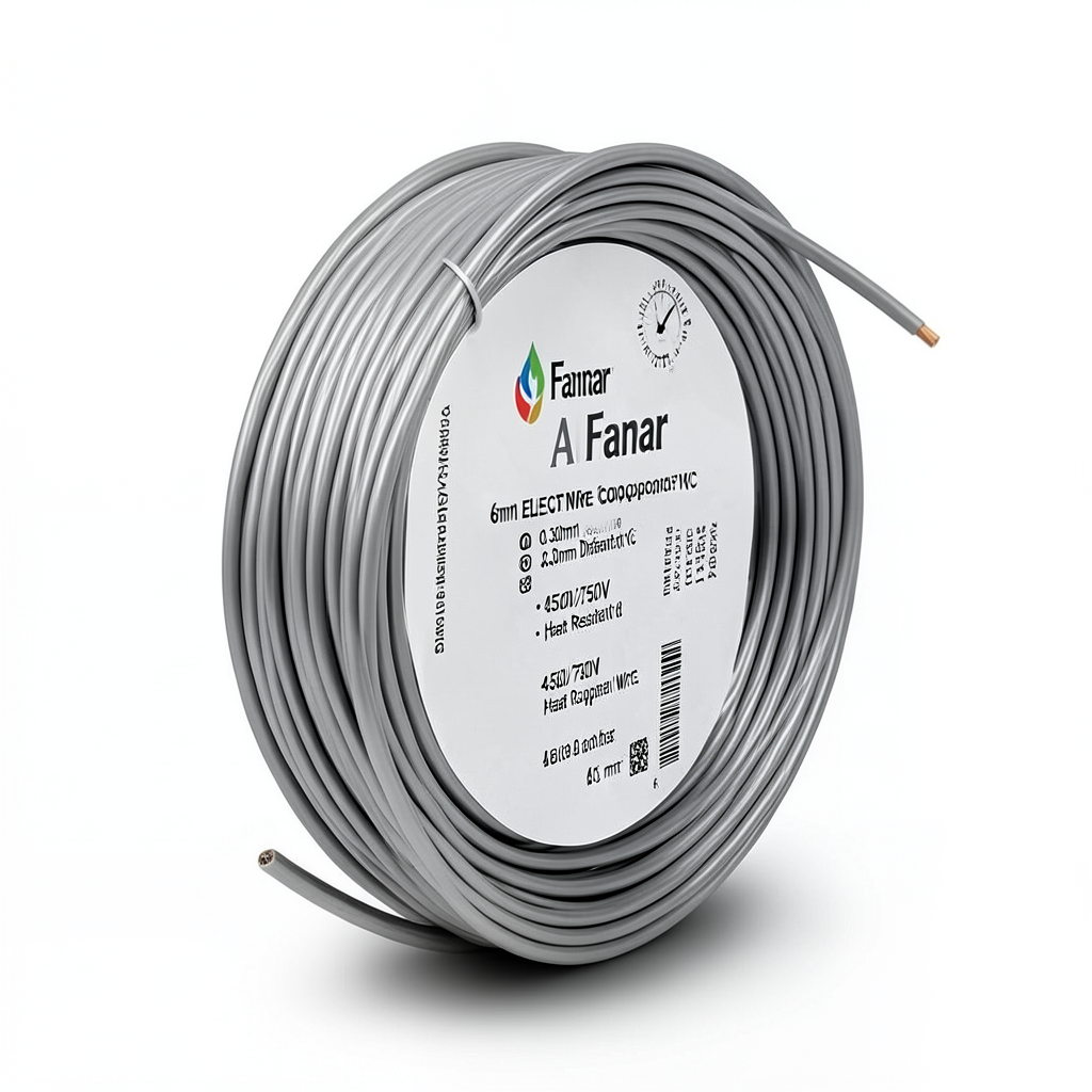 6mm Electric Wire Copper Conductor 0.30mm Diameter 450/750V Heat Resistant PVC | Al Fanar