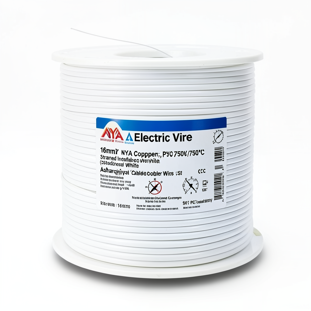 سلك كهرباء 16 مم2 NYA 450/750 فولت، نحاس مجدول، معزول PVC 90°C، ابيض | شركة كابلات الشرقية للصناعة