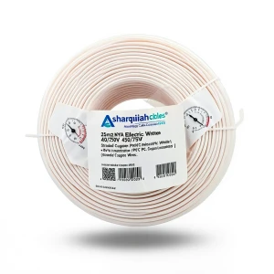 25mm2 NYA Electric Wire 450/750V, Stranded Copper, PVC 90°C Insulation, White | Asharqiyah Cables Company for Industry