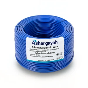1.5mm NYA Electric Wire 450/750V, Stranded Copper PVC 90°C Insulation, Blue | Asharqiyah Cables Company for Industry