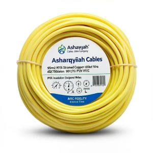 95mm2 NYA Stranded Copper Electric Wire 450/750V PVC 90°C Insulation, Yellow | Asharqiyah Cables Company for Industry