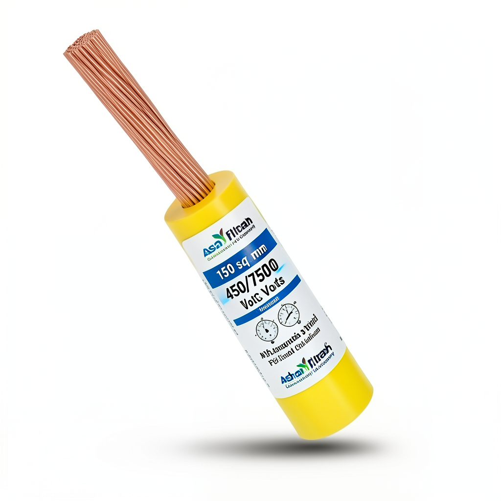 سلك 150 مم 450/750 فولت NYA، نحاس مجدول، عزل PVC 90°C، اصفر | شركة كابلات الشرقية للصناعة