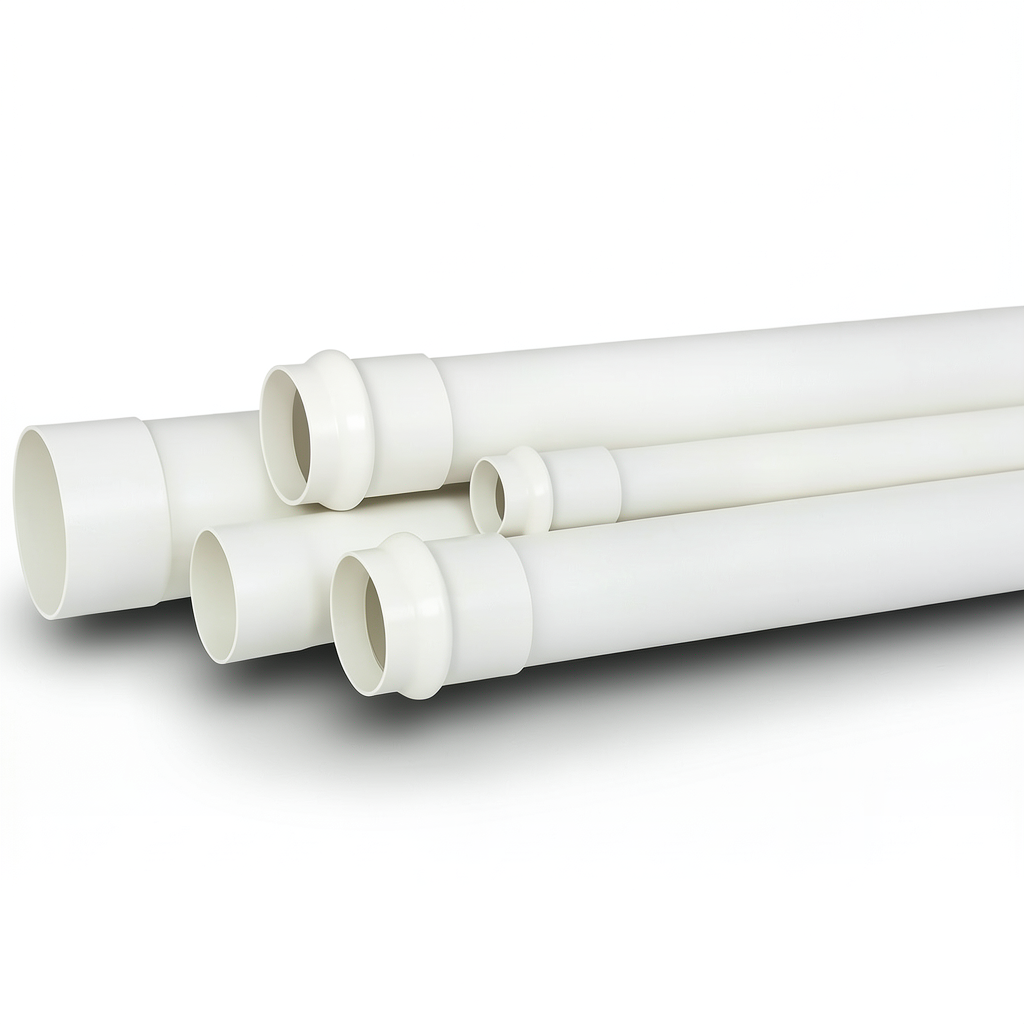 مواسير بلاستيك UPVC لأنظمة الصرف الصحي SDR 33 قطر خارجي 50 mm سمك 1.6 mm لون أبيض