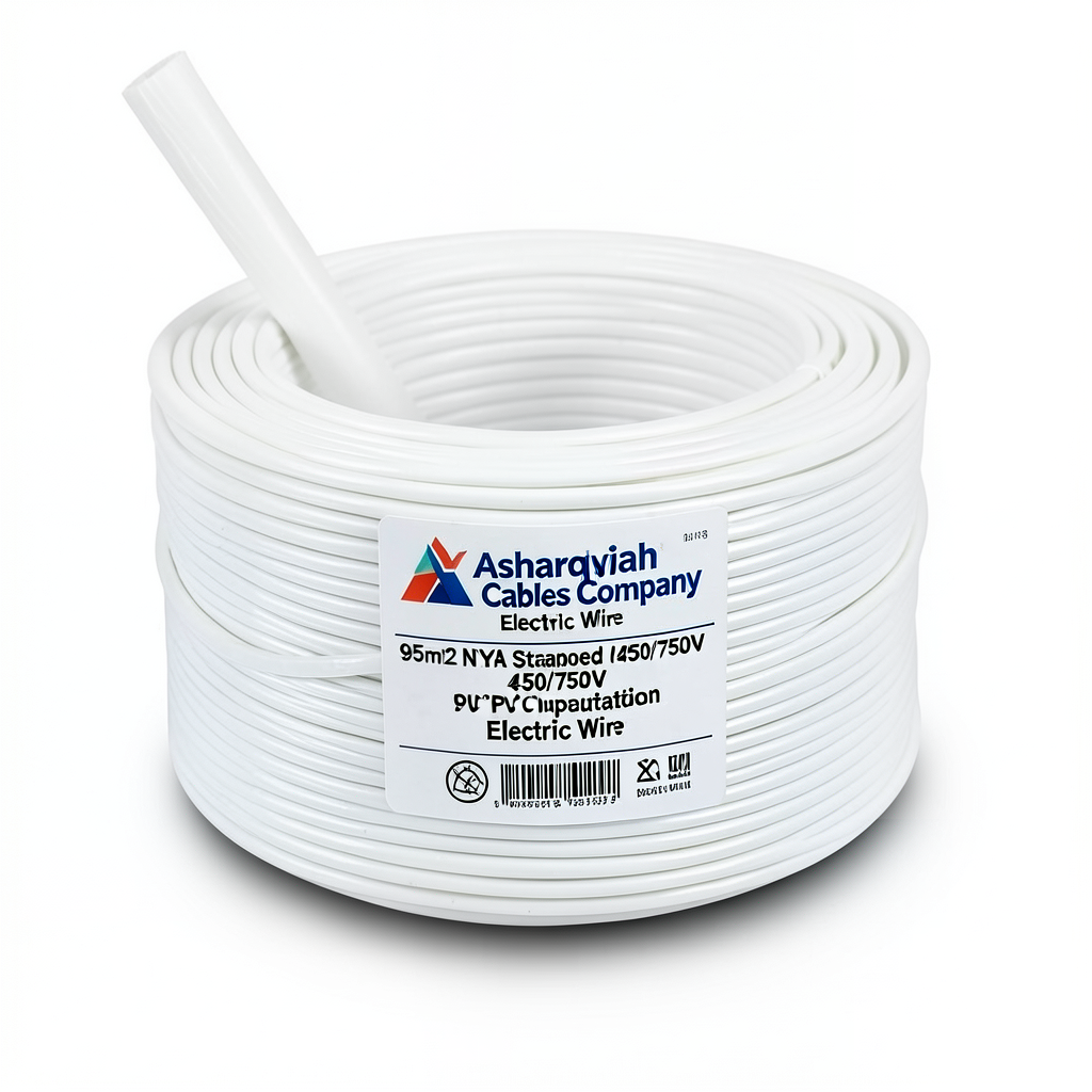 سلك كهرباء نحاس مجدول NYA 95 مم2 450/750 فولت، عزل PVC 90°C، أبيض | شركة كابلات الشرقية للصناعة