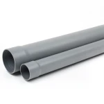 أنابيب بلاستيك UPVC ضغط 12.5 بار SDR 21 قطر خارجي 110 مم سماكة 5.3 مم لون رمادي