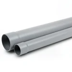 أنابيب UPVC ضغط اسمي 12.5 بار SDR 21 قطر خارجي 125 مم سماكة 6 مم لون رمادي