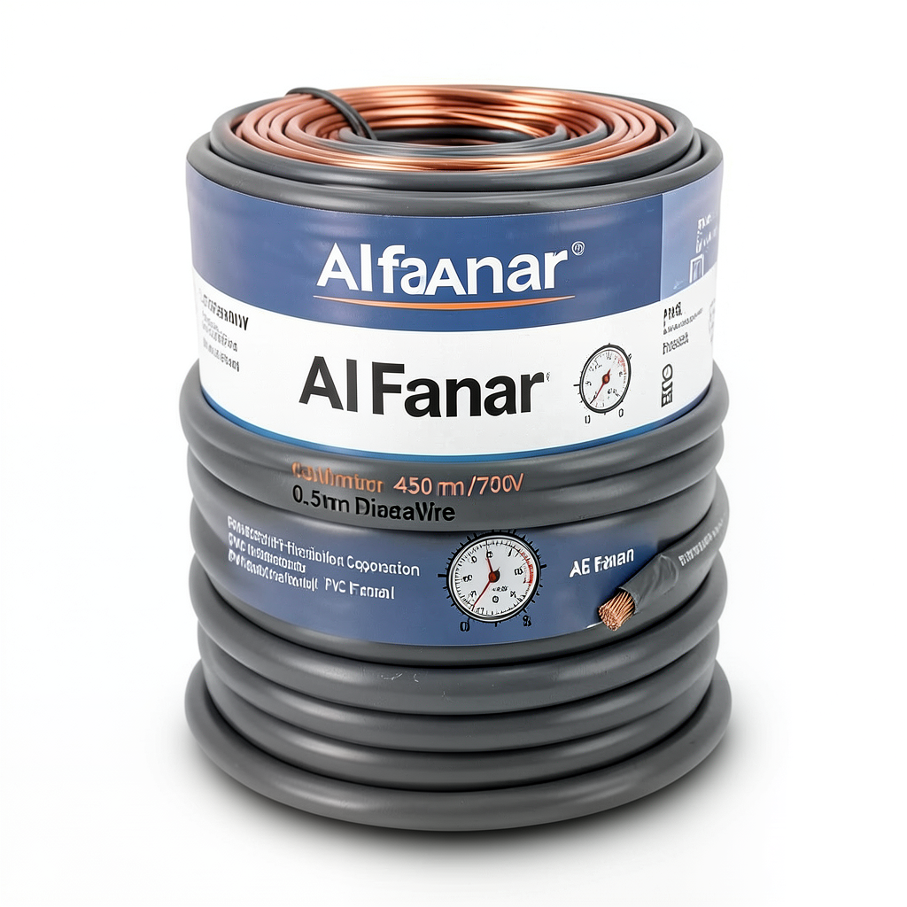 سلك مرن مفرد 150 مم، موصل نحاس قطر 0.5 مم، 450/750 فولت، معزول PVC | شركة الفنار