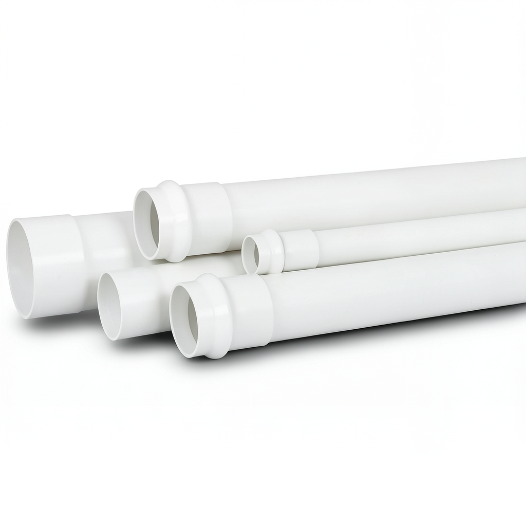 مواسير بلاستيك UPVC لأنظمة الصرف الصحي SDR 33 قطر خارجي 50 mm سمك 1.6 mm لون أبيض