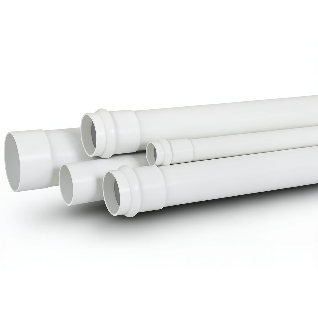 UPVC Pipe for Sewerage Systems SDR 33 Outside Diameter 90 mm Thickness 2.8 mm White