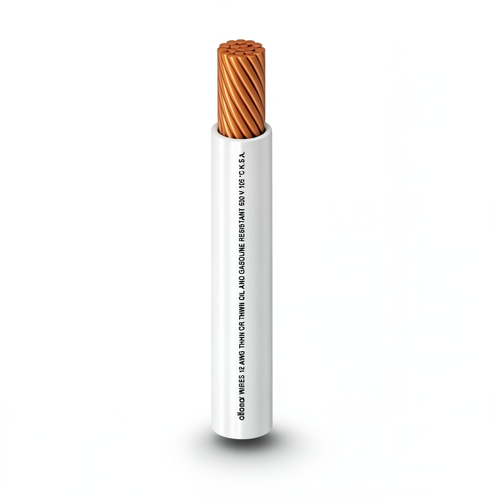 THHN/THWN Copper Cable PVC 105°C Insulation 0.82 mm² 600 Volt 250 Feet White | Al Fanar