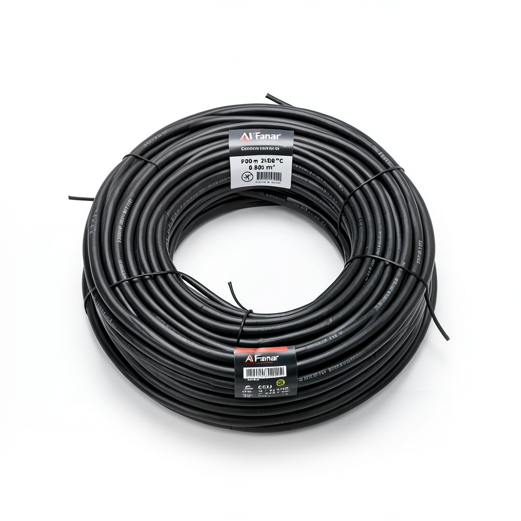 كابل نحاس THHN/THWN عزل PVC 105°C مقاس 0.82 مم² قطر 2.2 مم 600 فولت طول 250 قدم أسود | شركة الفنار