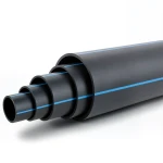 HDPE Polyethylene Pipe Nominal Pressure 16 Bar PE 80, 560 mm SDR 9 Black with Blue Stripes