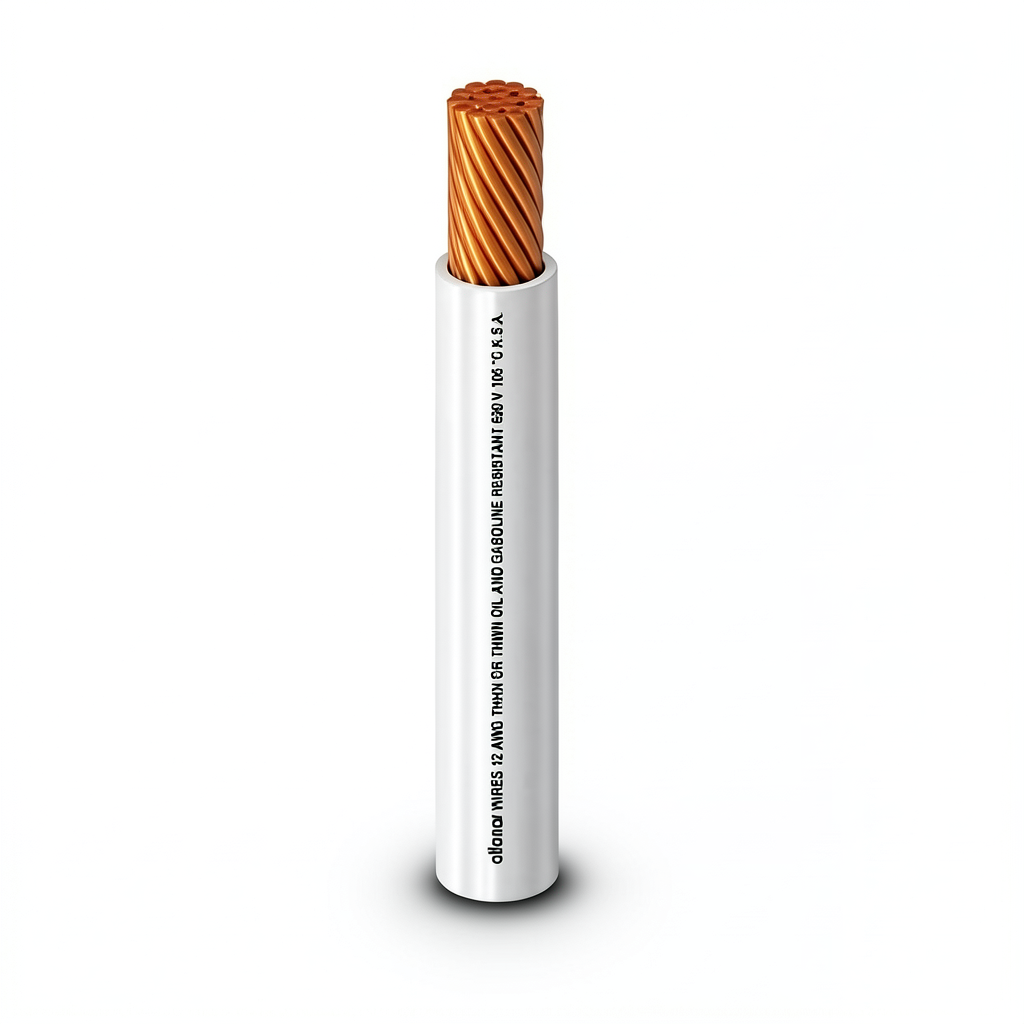 THHN/THWN Copper Cable PVC 105°C Insulation Size 2.08 mm² Diameter 2.9 mm 600 Volt 500 Feet White Color | Al Fanar