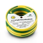 95 mm² Stranded Electrical Wire, 450/750V, Copper Conductor, PVC 70°C Insulation, Yellow/Green | Asharqiyah Cables Company for Industry