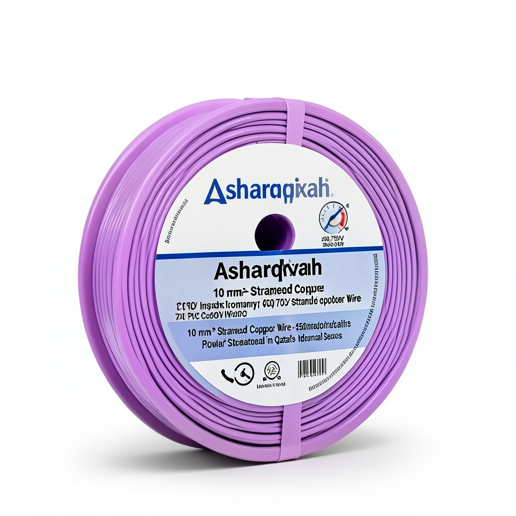 10 mm² Stranded Copper Wire 450/750V PVC 70°C Insulated Purple | Asharqiyah Cables Company for Industry