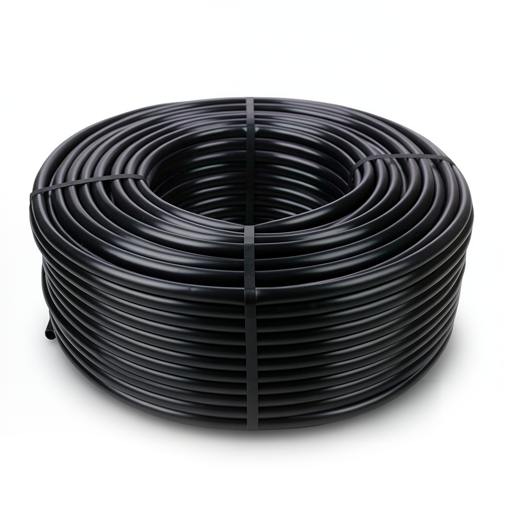 لفة أنابيب HDPE ضغط اسمي 6 بار PE 80 قطر خارجي 90 مم سمك 5.1 مم لون أسود