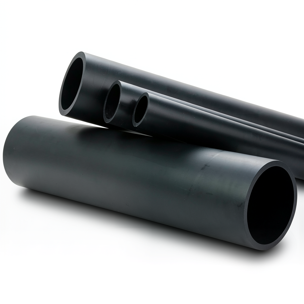 High Density Polyethylene Pipe PN 6 Bar PE 80 OD 200 mm Thickness 11.4 mm Black