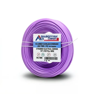 لفة سلك كهرباء مجدول 16 ملم² 450/750 فولت، موصل نحاس، عزل PVC 70°C، لون بنفسجي | شركة كابلات الشرقية للصناعة