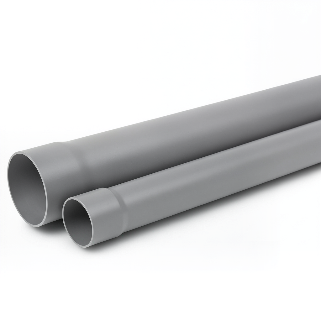 UPVC Plastic Pipe SDR 17 PN 16 Bar Size 110 mm Thickness 6.6 mm Gray Color