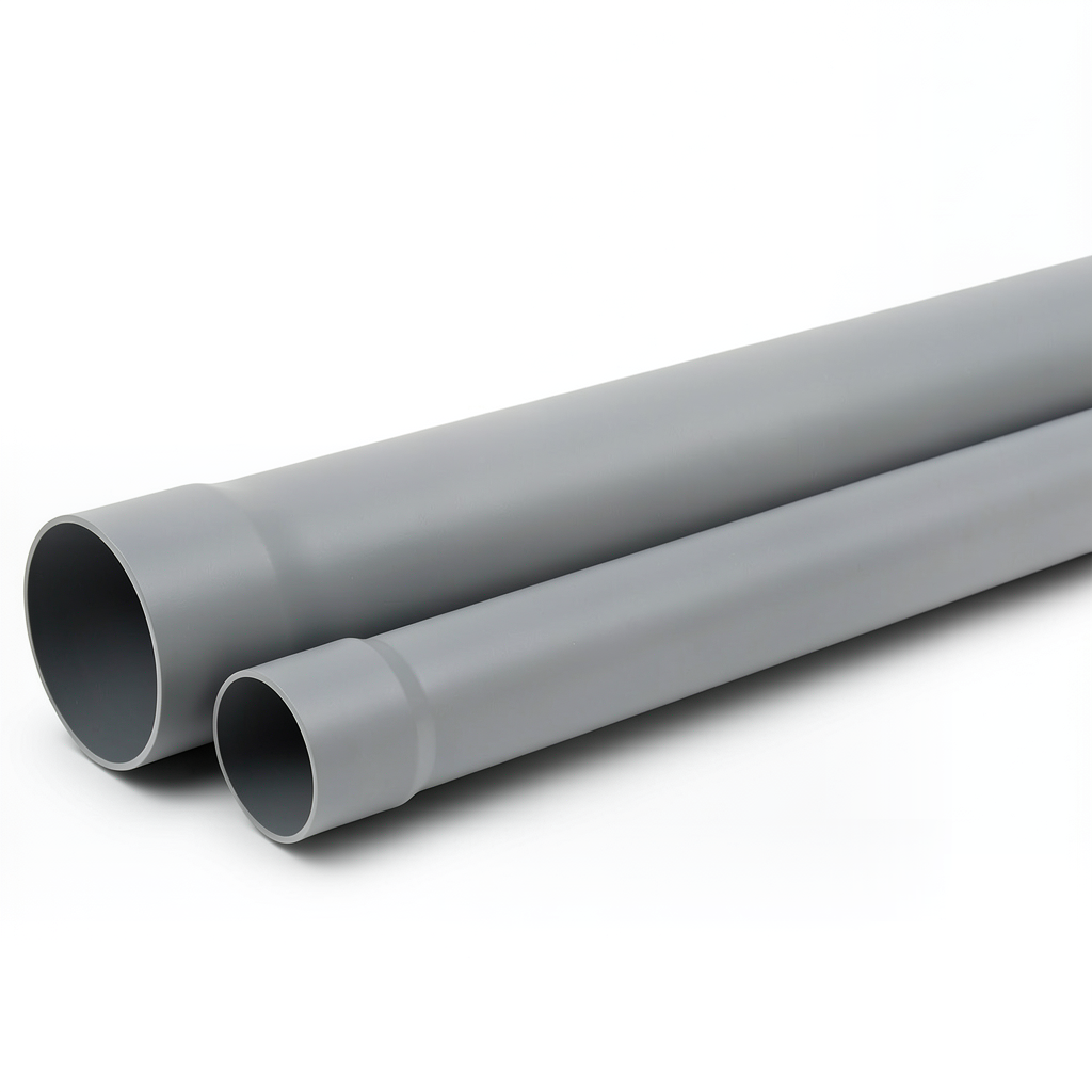 أنابيب UPVC ضغط اسمي 16 بار SDR 17 مقاس 180 ملم سمك 10.7 مم لون رمادي
