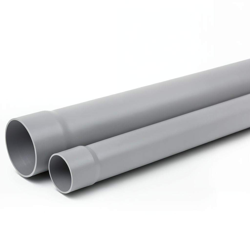 UPVC Plastic Pipe SDR 17 PN 16 Bar Size 200 mm Thickness 11.9 mm Grey Color