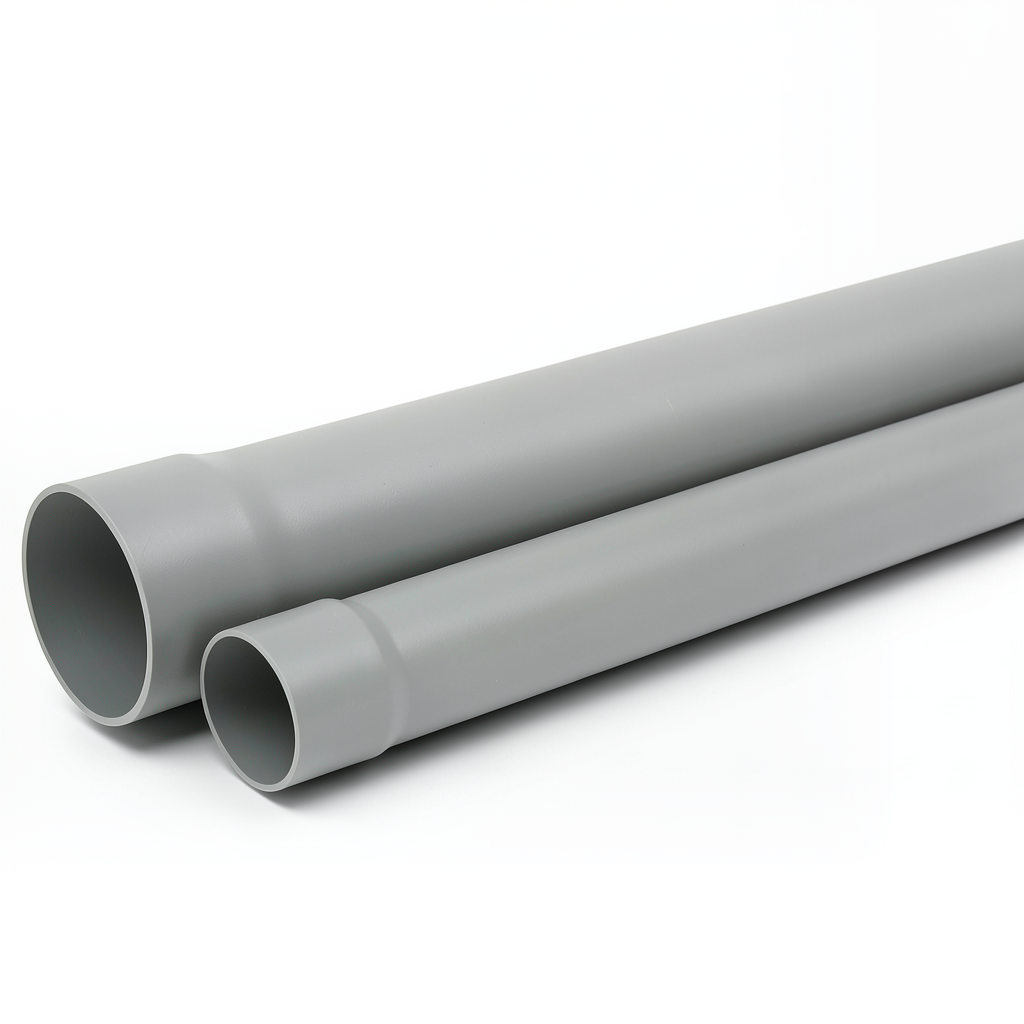 مواسير UPVC ضغط 20 بار SDR 13.6 مقاس 140 مم سماكة 10.3 ملم لون رمادي