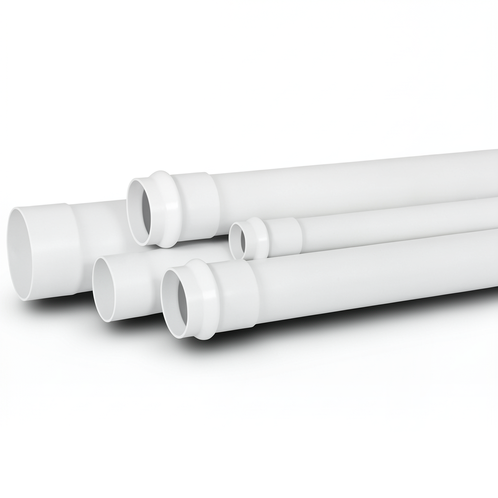 مواسير UPVC لأنظمة الصرف الصحي SDR 26، قطر خارجي 40 mm، سماكة 1.6 mm، لون أبيض