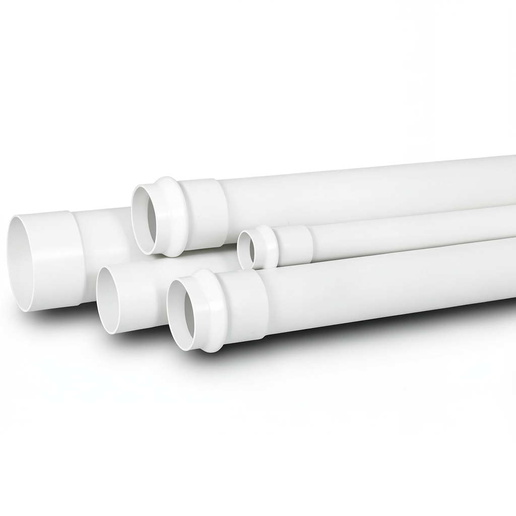 أنابيب UPVC لأنظمة الصرف الصحي SDR 26 قطر خارجي 63 mm سماكة 2.5 mm لون أبيض
