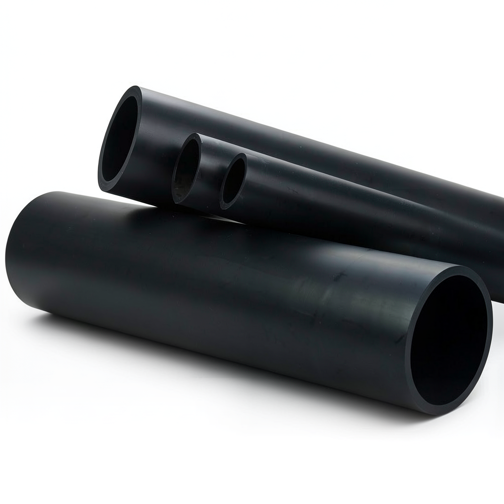 مواسير HDPE ضغط اسمي 6 بار PE 80 قطر خارجي 140 مم سمك 8 مم لون اسود