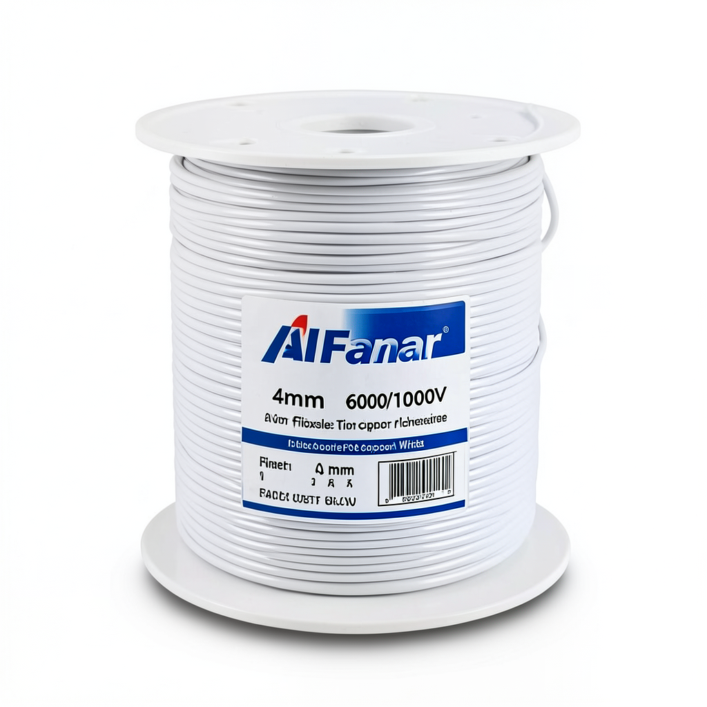 Flexible Tinned Copper Electrical Wire 4mm 600/1000V, 0.3mm Conductor, PVC Insulation, White | Al Fanar