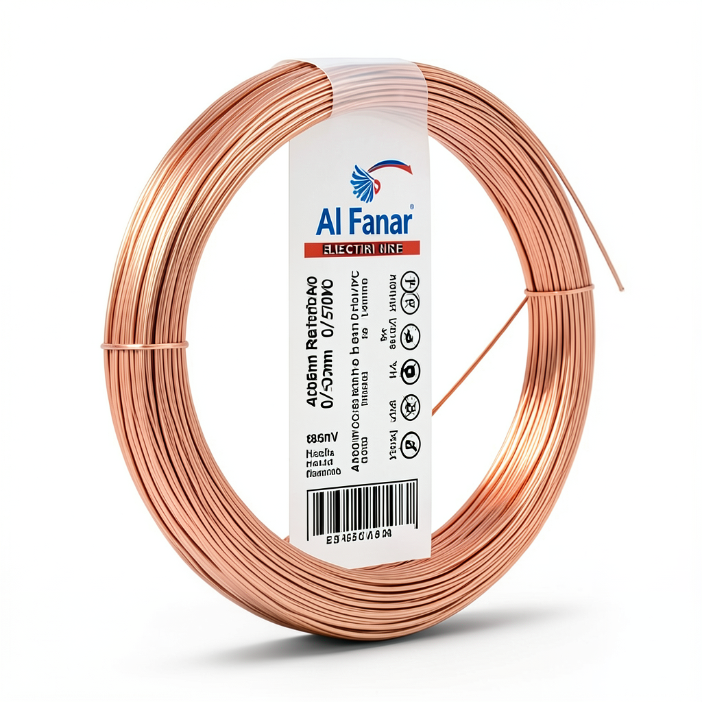 185mm Electric Wire Copper Conductor 0.50mm Diameter 450/750V Heat Resistant PVC | Al Fanar