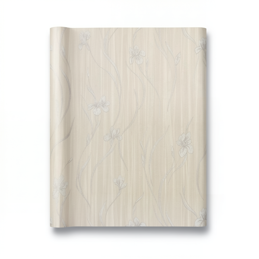 ورق جداري ايطالي تصميم ورود، لون بيج، مقاس 10 م×0.73 م، موديل 81032