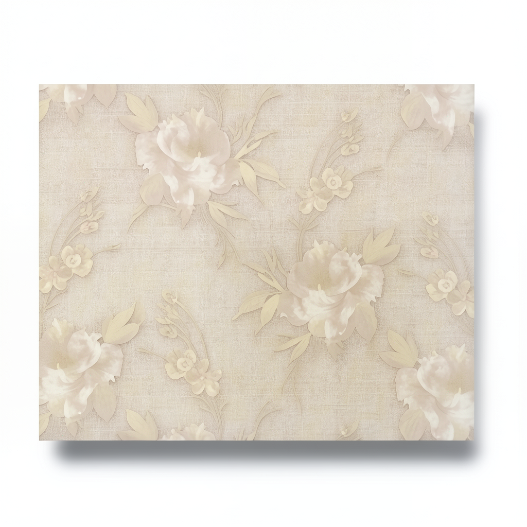 Italian Wallpaper Floral Design Beige Color, Size 10m x 0.73m, Model 81136