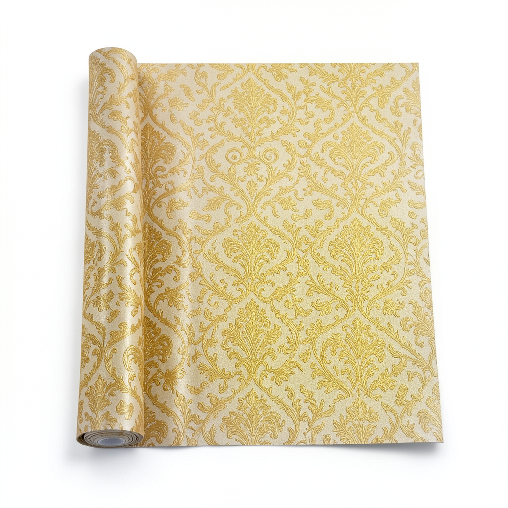 Pattern Wall Covering 10m x 1.06m Golden Color, Model 41302