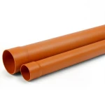 UPVC Pipe PN 10 Bar (SDR 26) 160 mm OD 6.2 mm Thickness Orange Brown