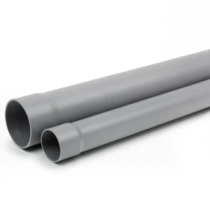 مواسير بلاستيك UPVC ضغط 16 بار SDR 17 مقاس 125 ملم سماكة 7.4 مم لون رمادي