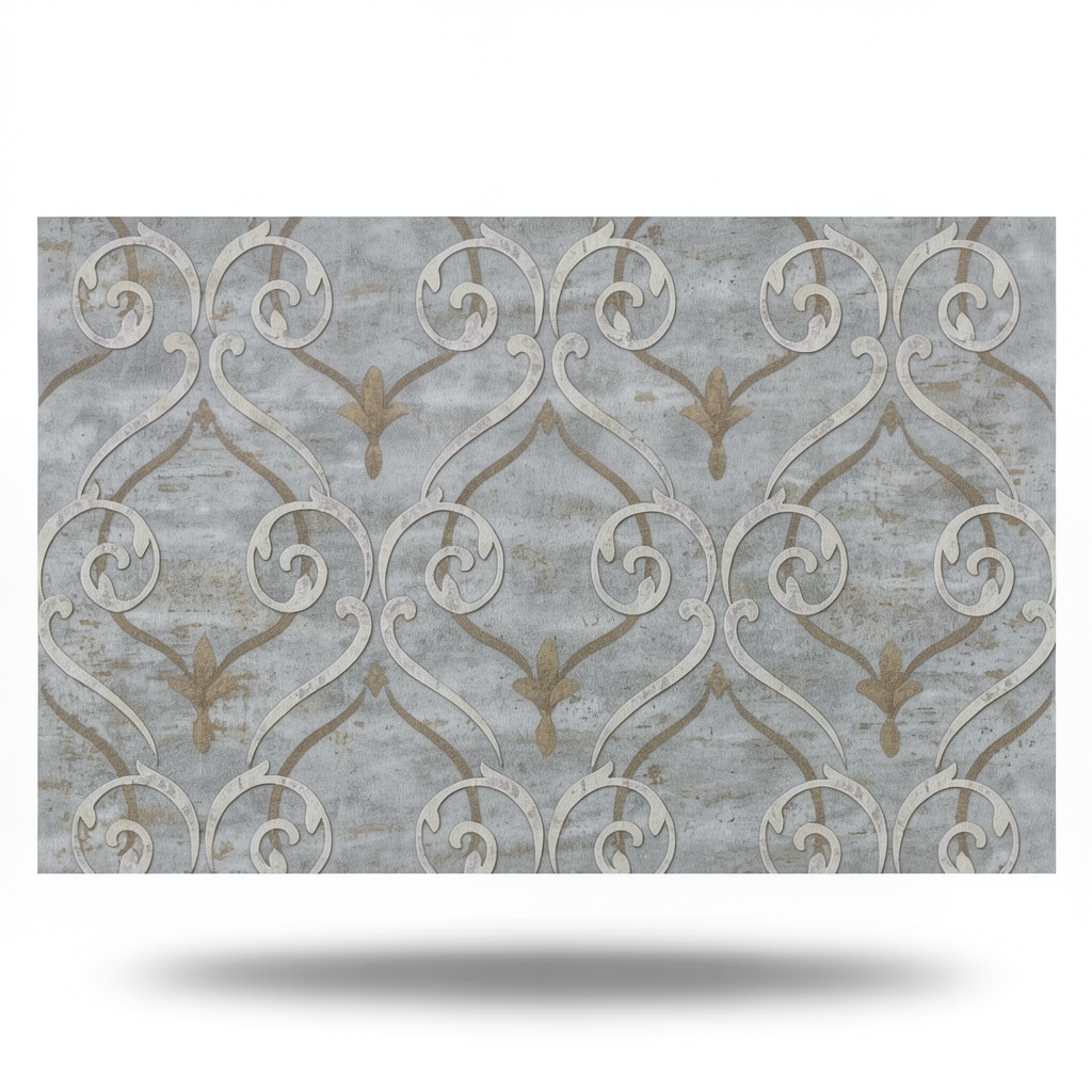 Classic Wallpaper Length 10m, Width 0.73m, Gray Color, Model 81003