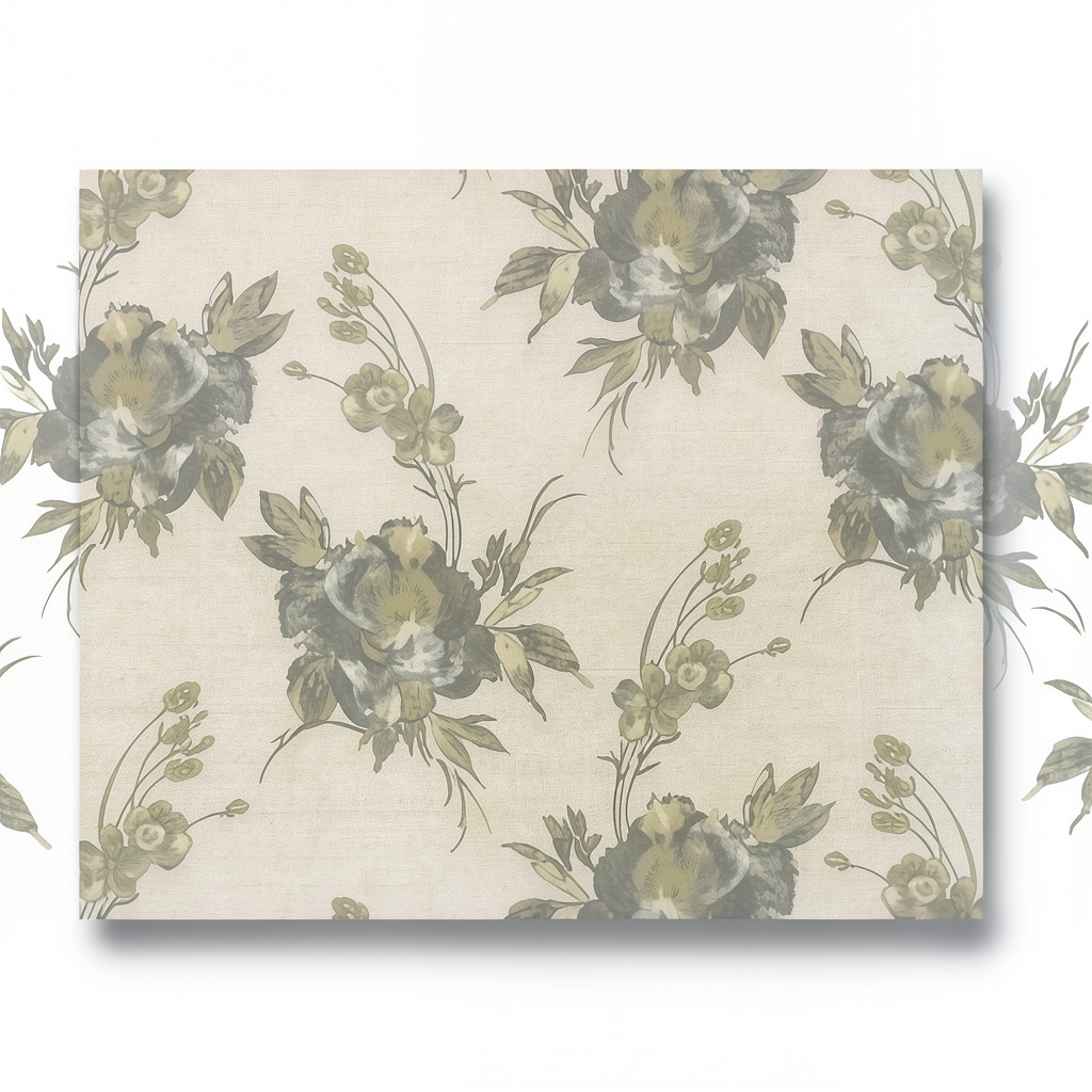 Italian Wallpaper Floral Design Beige Color, Size 10mx0.73m, Model 81133