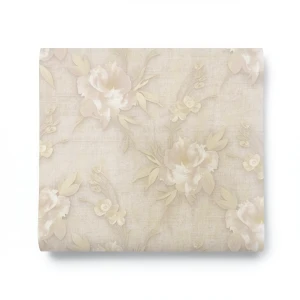 Italian Wallpaper Floral Design Beige Color, Size 10m x 0.73m, Model 81136