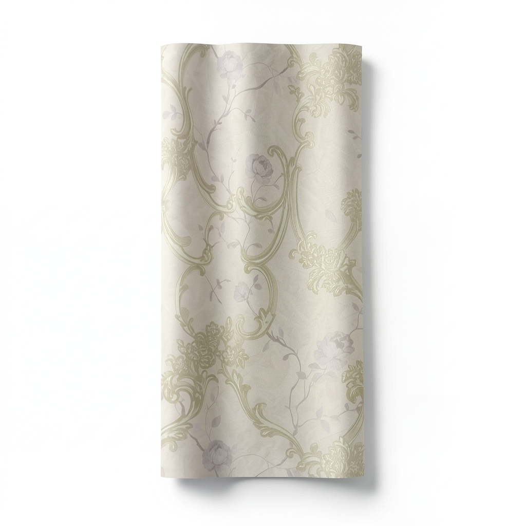Italian Wallpaper Floral Design Beige Color, Size 10mx0.73m, Model 81155